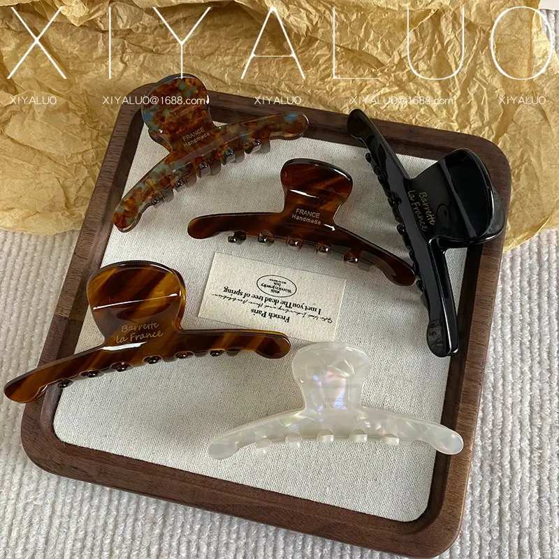 Oversized French Hair Clip Acetate Shark Design — feature 4