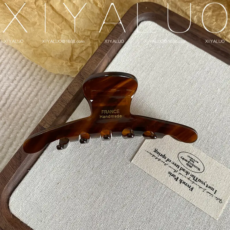 Oversized French Hair Clip Acetate Shark Design - Image 2