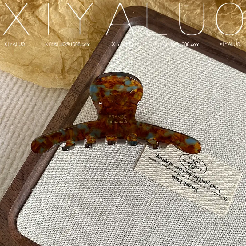 Oversized French Hair Clip Acetate Shark Design - Image 3