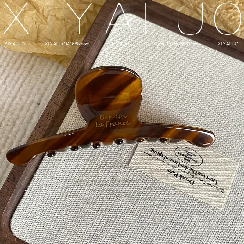 Oversized French Hair Clip Acetate Shark Design - Image 5