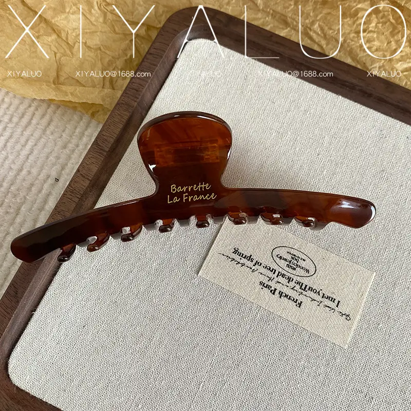 Oversized French Hair Clip Acetate Shark Design — feature 13