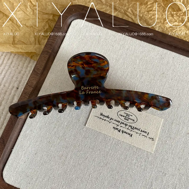 Oversized French Hair Clip Acetate Shark Design — feature 12