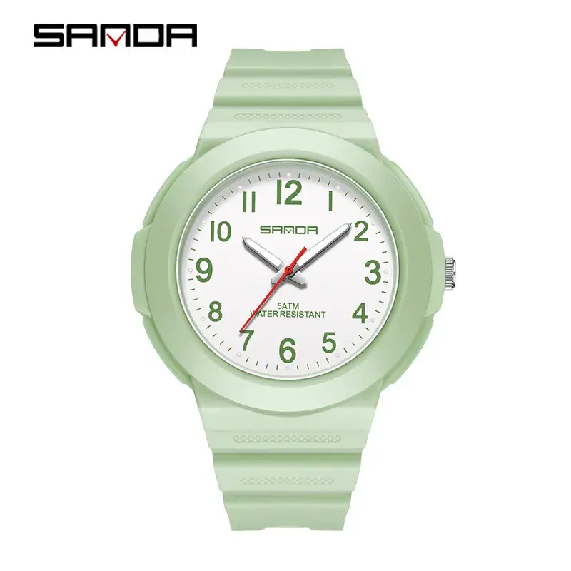 Sanda Electronic Quartz Watch for Men Women Black White