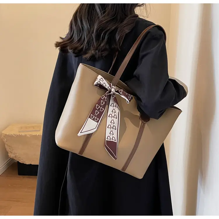Winter Textured Brown Shoulder Bag for Women Large Capacity — feature 14