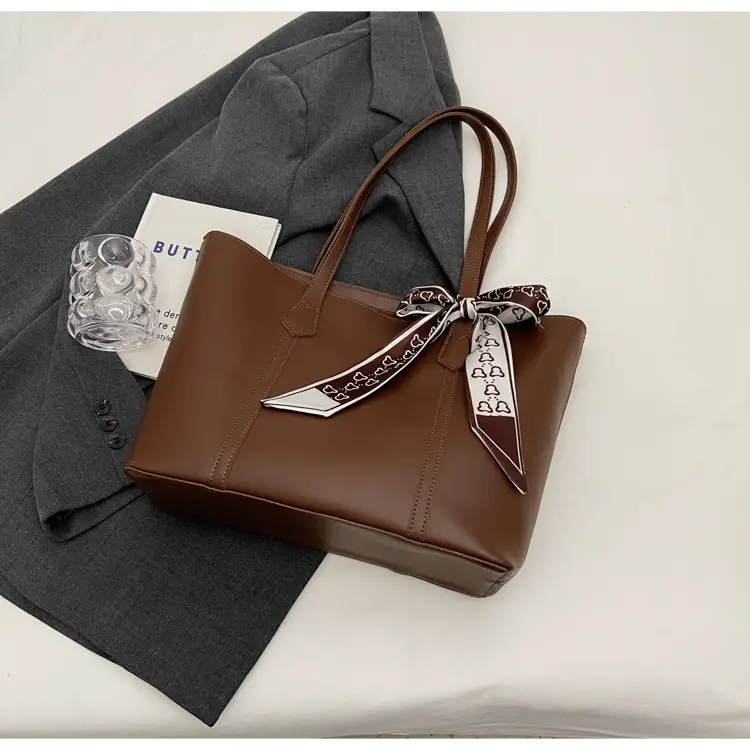 Winter Textured Brown Shoulder Bag for Women Large Capacity — feature 35