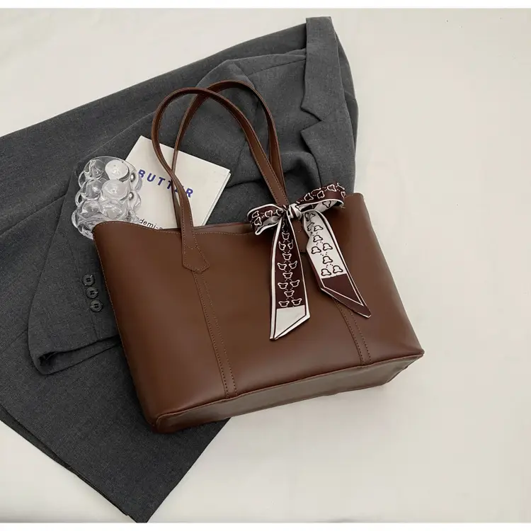 Winter Textured Brown Shoulder Bag for Women Large Capacity — feature 36