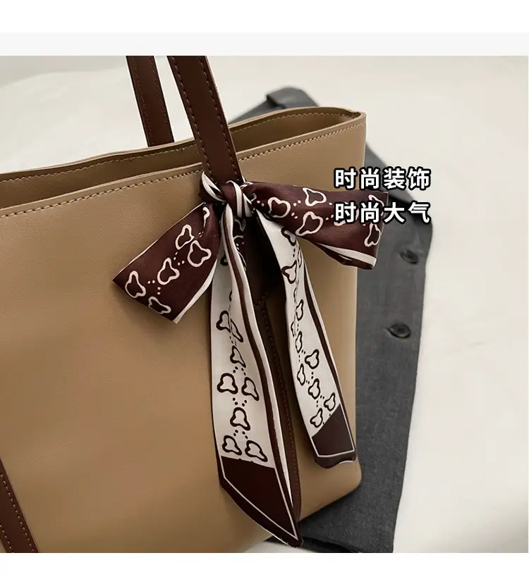 Winter Textured Brown Shoulder Bag for Women Large Capacity — feature 5