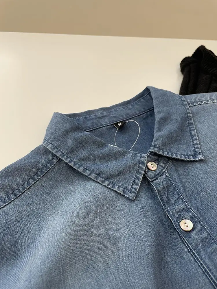 Vintage Denim Shirt Women Slim Fit Spring Autumn — feature 13