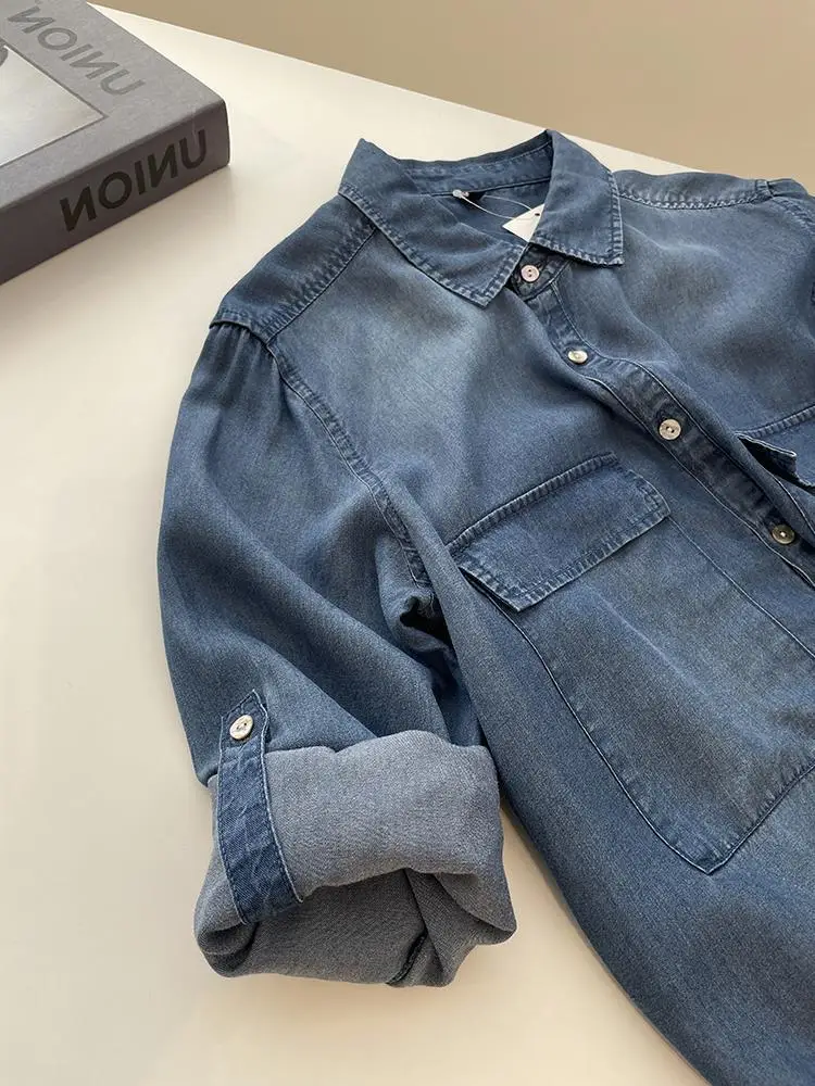 Vintage Denim Shirt Women Slim Fit Spring Autumn — feature 15
