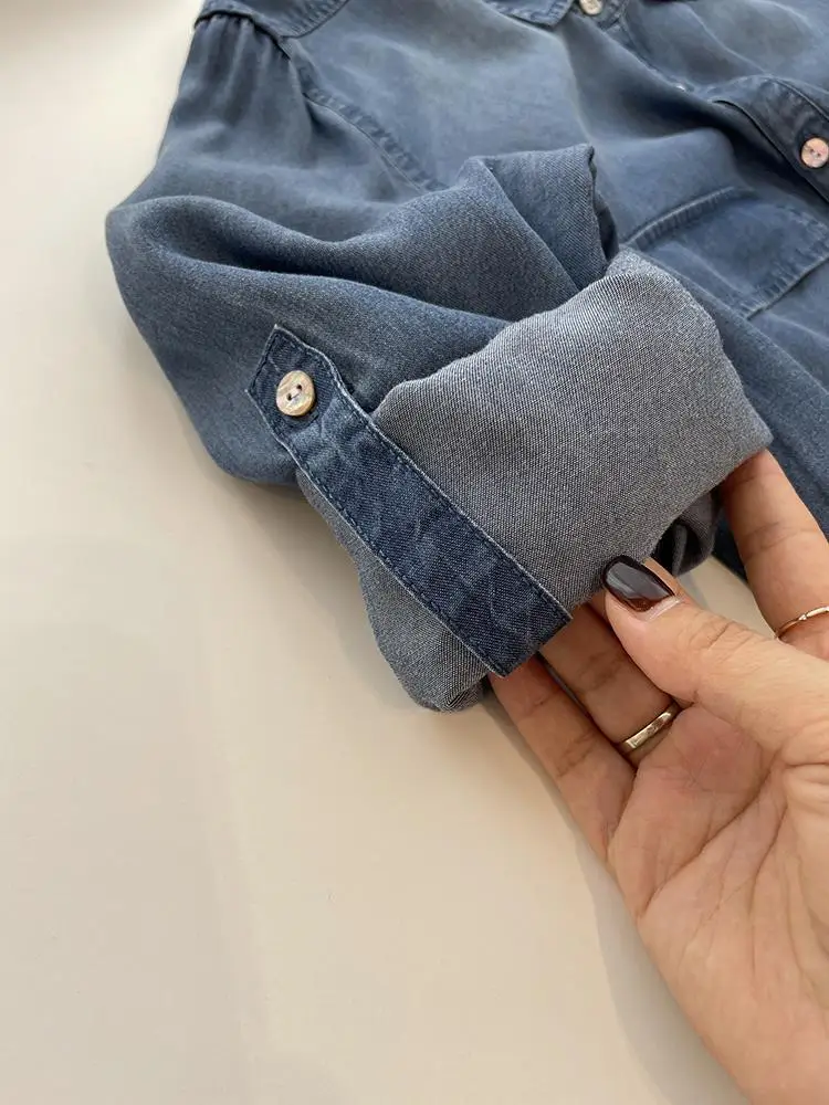 Vintage Denim Shirt Women Slim Fit Spring Autumn — feature 16