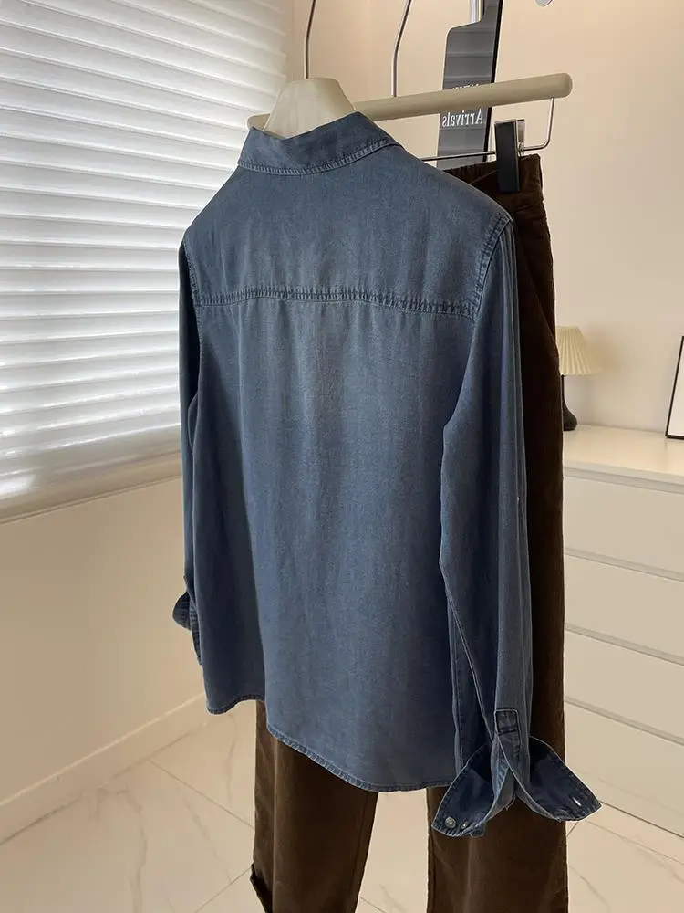 Vintage Denim Shirt Women Slim Fit Spring Autumn — feature 18