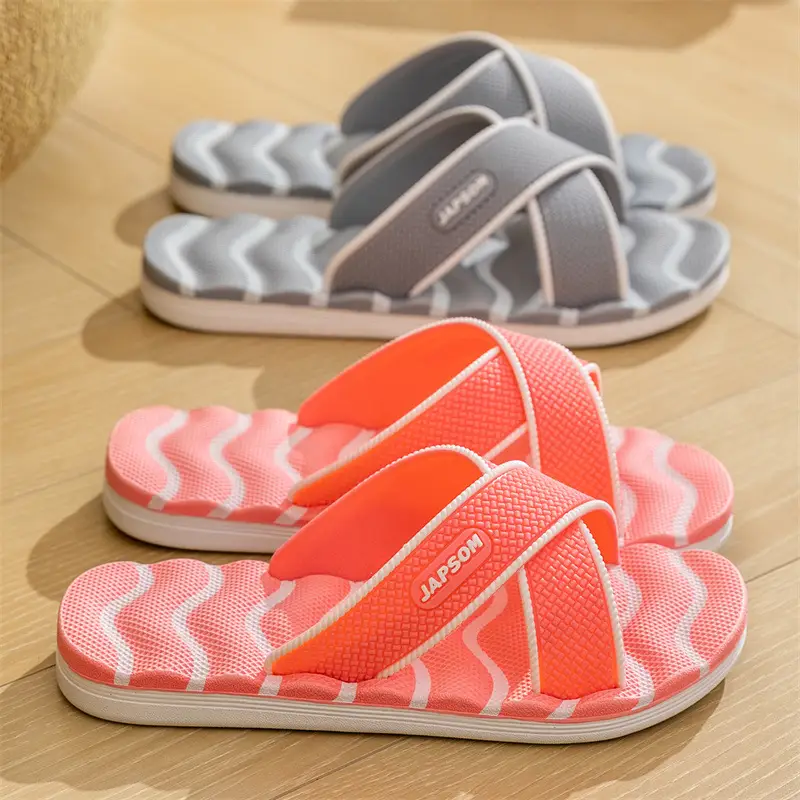 Household slippers women's plus size non-slip massage one-word slippers men's thick bottom wear-resistant bath sandals summer factory direct sales - Image 16