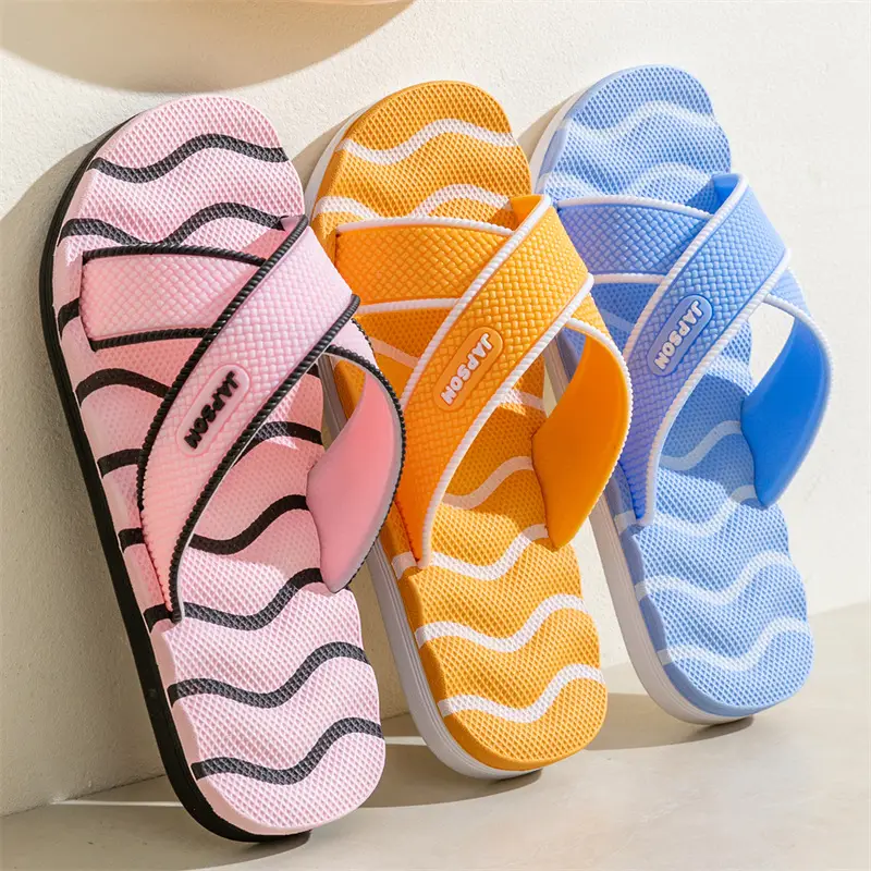 Household slippers women's plus size non-slip massage one-word slippers men's thick bottom wear-resistant bath sandals summer factory direct sales - Image 18