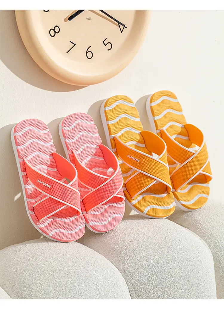 Household slippers women's plus size non-slip massage one-word slippers men's thick bottom wear-resistant bath sandals summer factory direct sales — feature 18