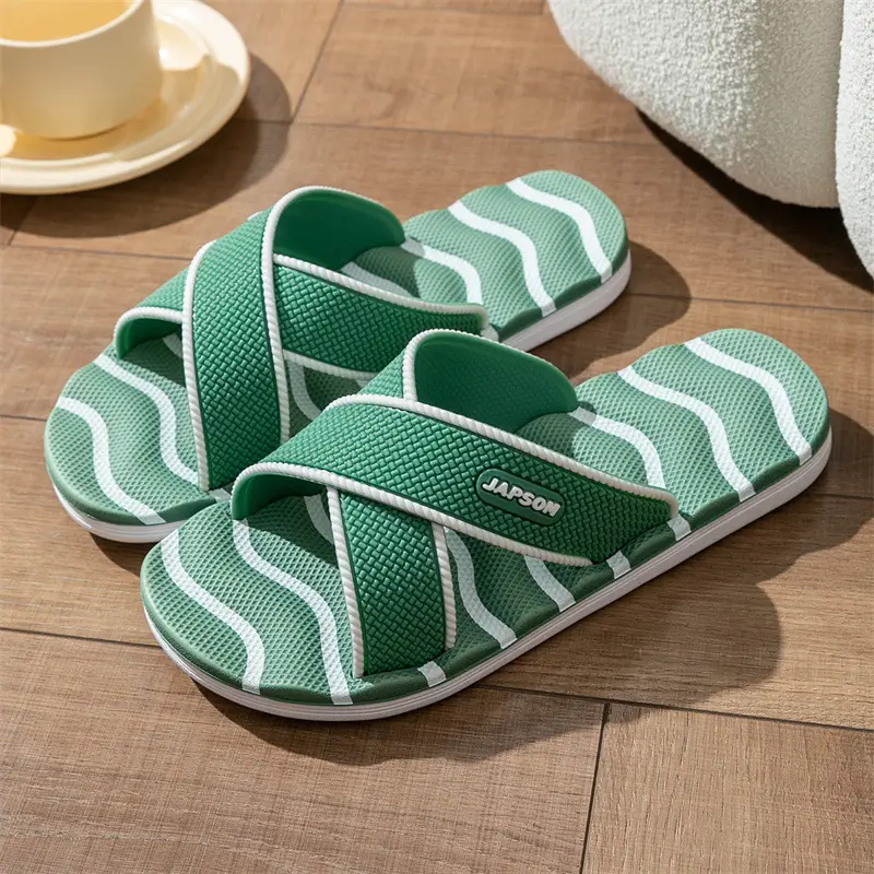 Household slippers women's plus size non-slip massage one-word slippers men's thick bottom wear-resistant bath sandals summer factory direct sales - Image 10