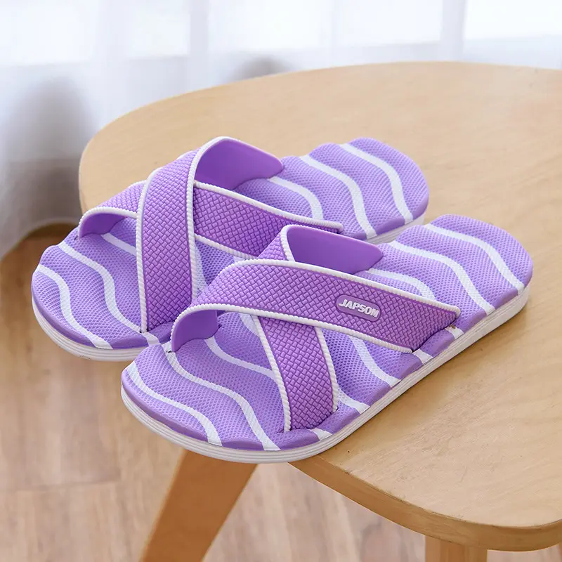 Household slippers women's plus size non-slip massage one-word slippers men's thick bottom wear-resistant bath sandals summer factory direct sales - Image 4