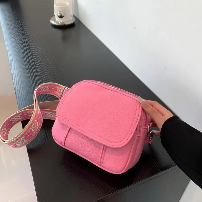 Pink Crossbody Bag for Women with Adjustable Strap - Image 6