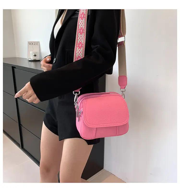 Pink Crossbody Bag for Women with Adjustable Strap — feature 11