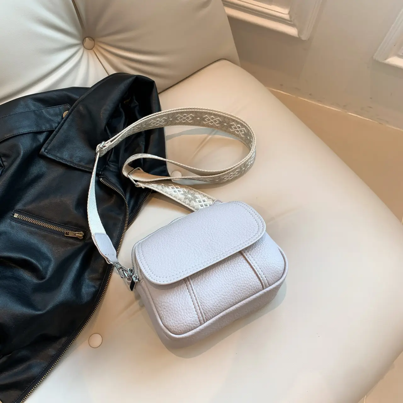 Pink Crossbody Bag for Women with Adjustable Strap - Image 3