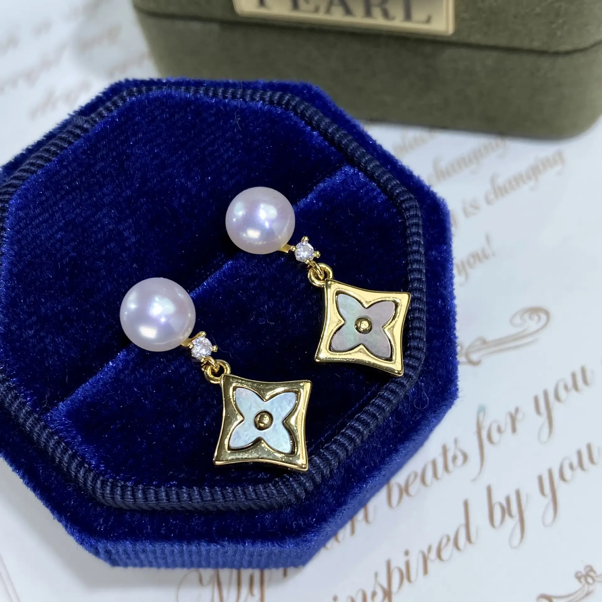 Natural Freshwater Abalone Pearl Earrings Gold Plated — feature 10
