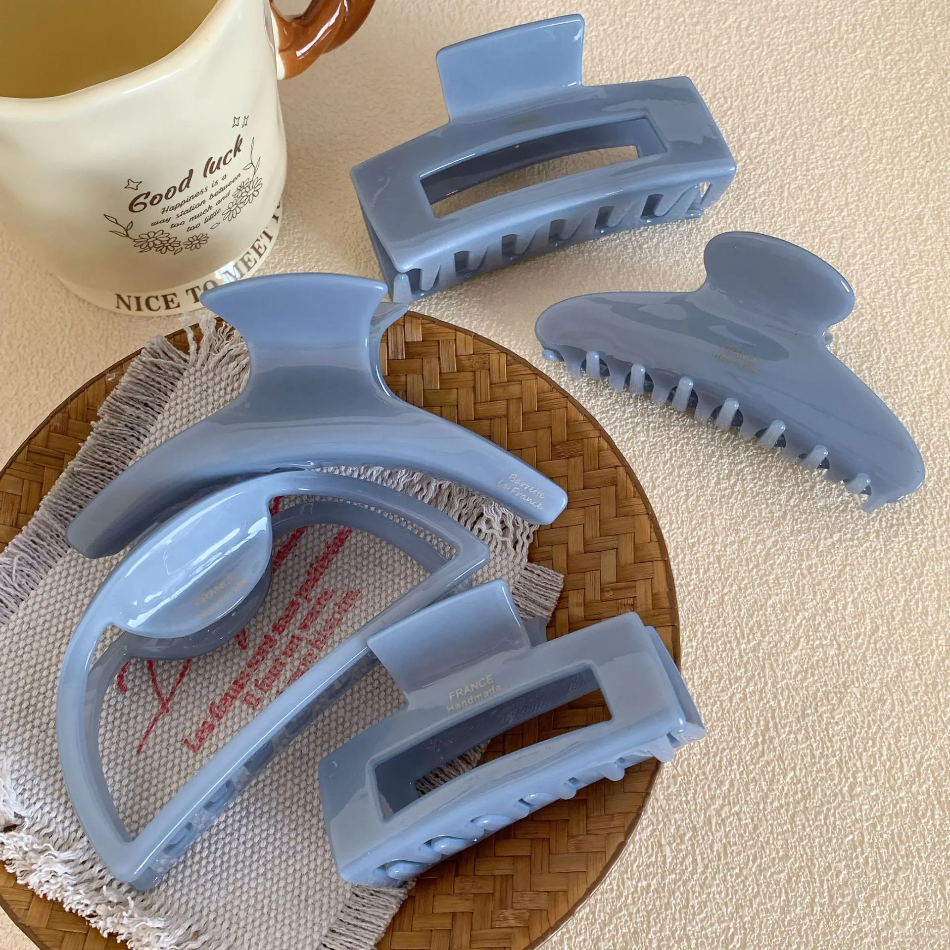 Korean Acetic Acid Hair Clip Blue Large Shark Style - Image 6