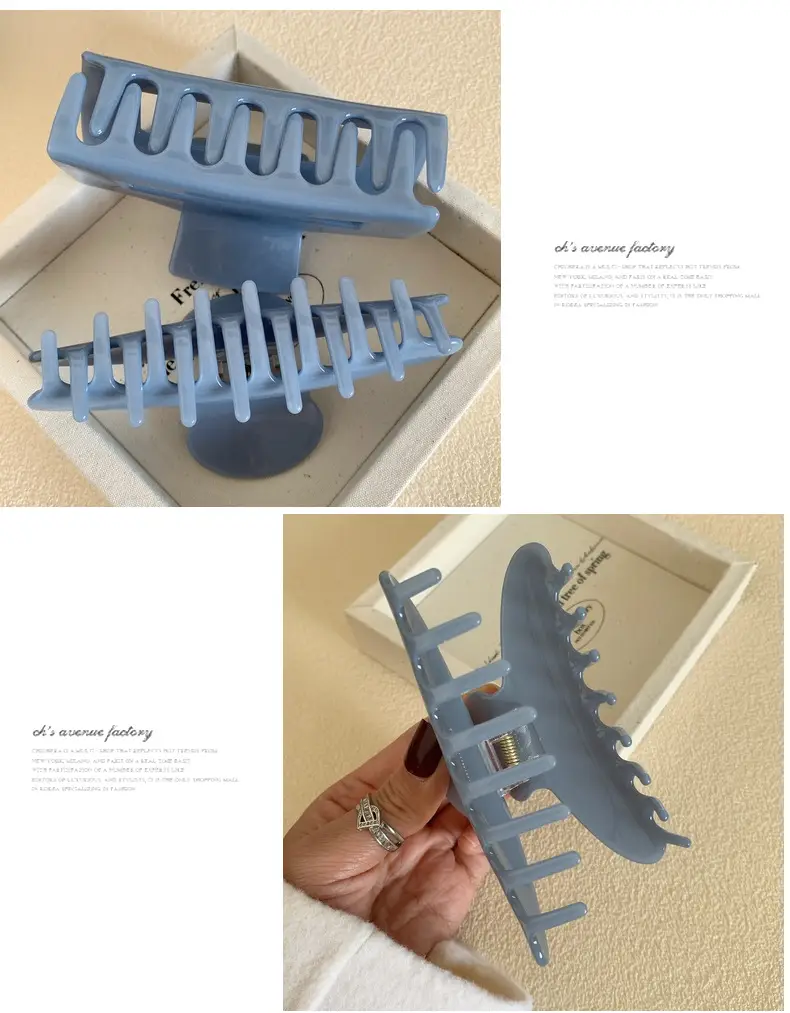 Korean Acetic Acid Hair Clip Blue Large Shark Style — feature 10
