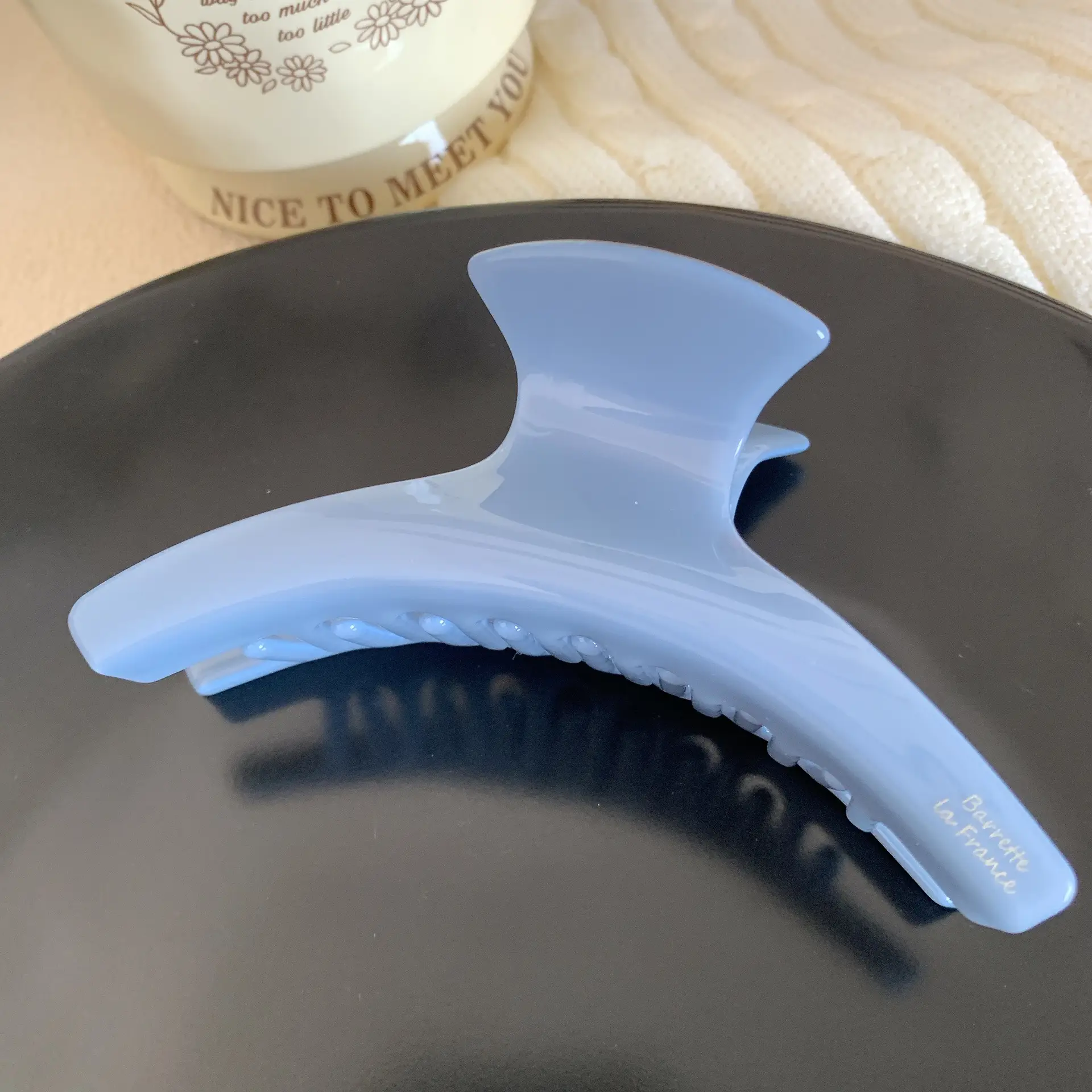 Korean Acetic Acid Hair Clip Blue Large Shark Style - Image 3