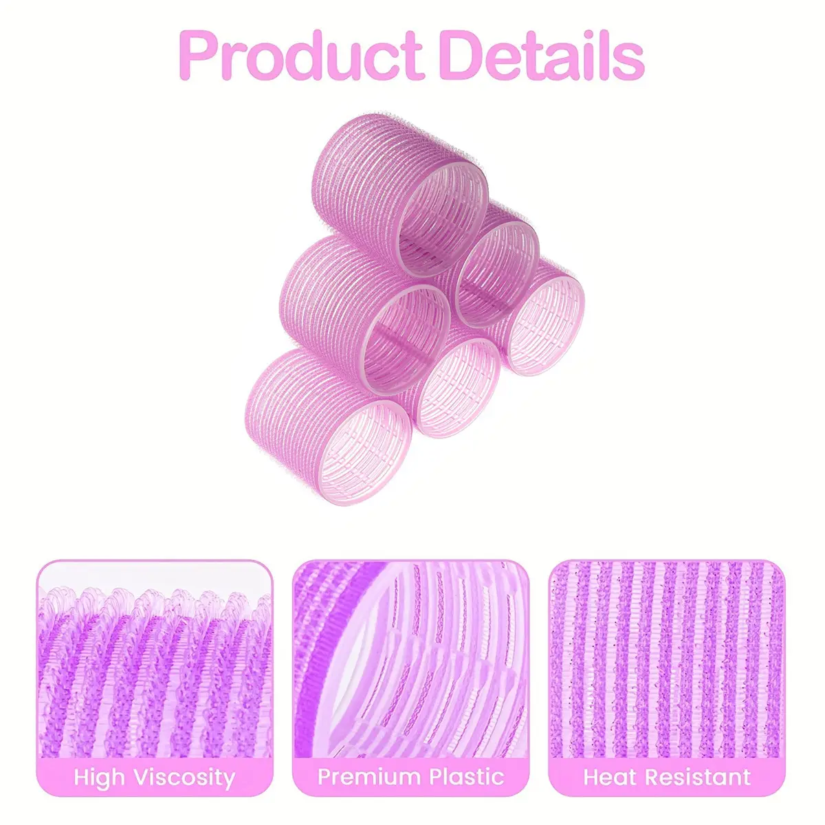 Pink Plastic Curling Iron Clips Set for Hair Salon Magic Curl - Image 11