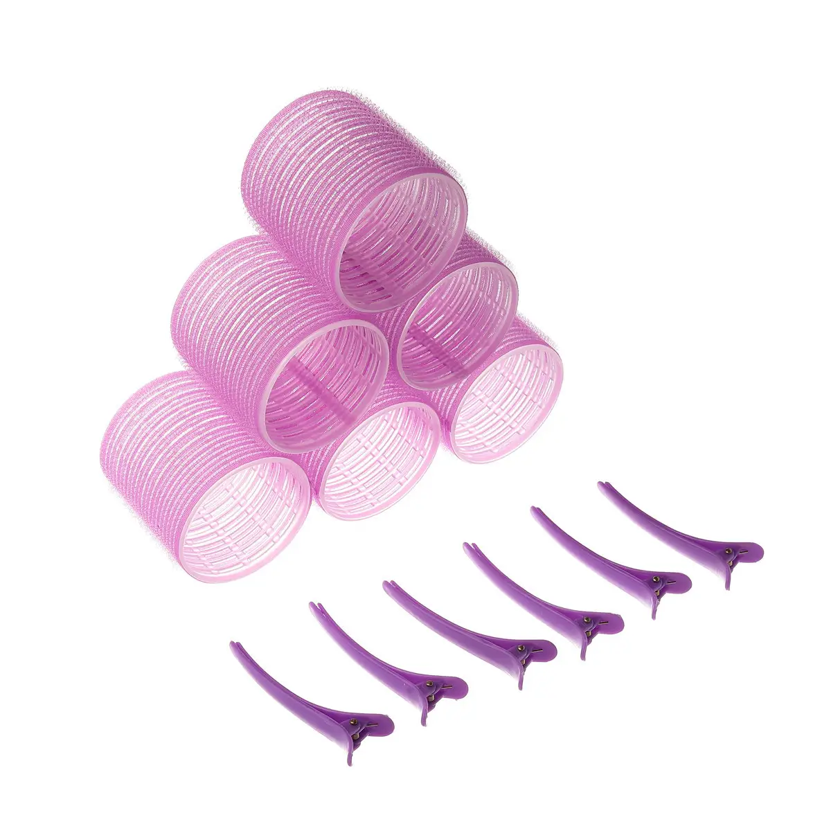Pink Plastic Curling Iron Clips Set for Hair Salon Magic Curl - Image 4