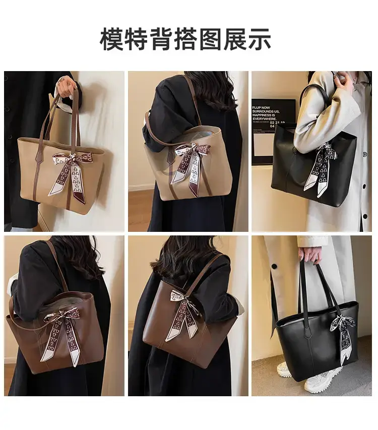 Brown Leather Women's Tote Bag with Bow 2023 — feature 10