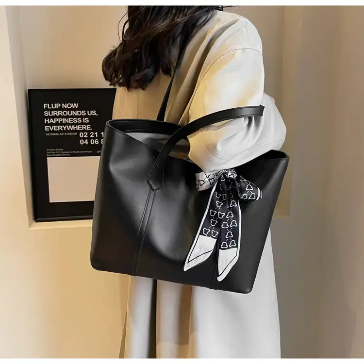 Brown Leather Women's Tote Bag with Bow 2023 — feature 34