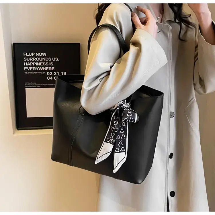 Brown Leather Women's Tote Bag with Bow 2023 — feature 35