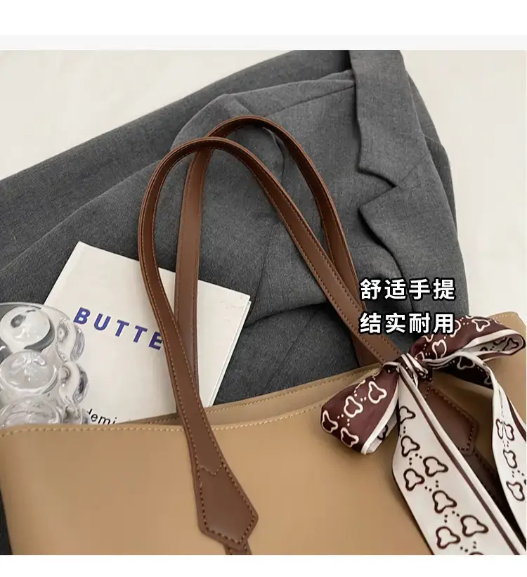 Brown Leather Women's Tote Bag with Bow 2023 — feature 6