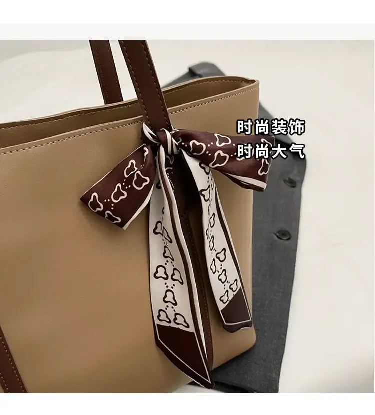 Brown Leather Women's Tote Bag with Bow 2023 — feature 8