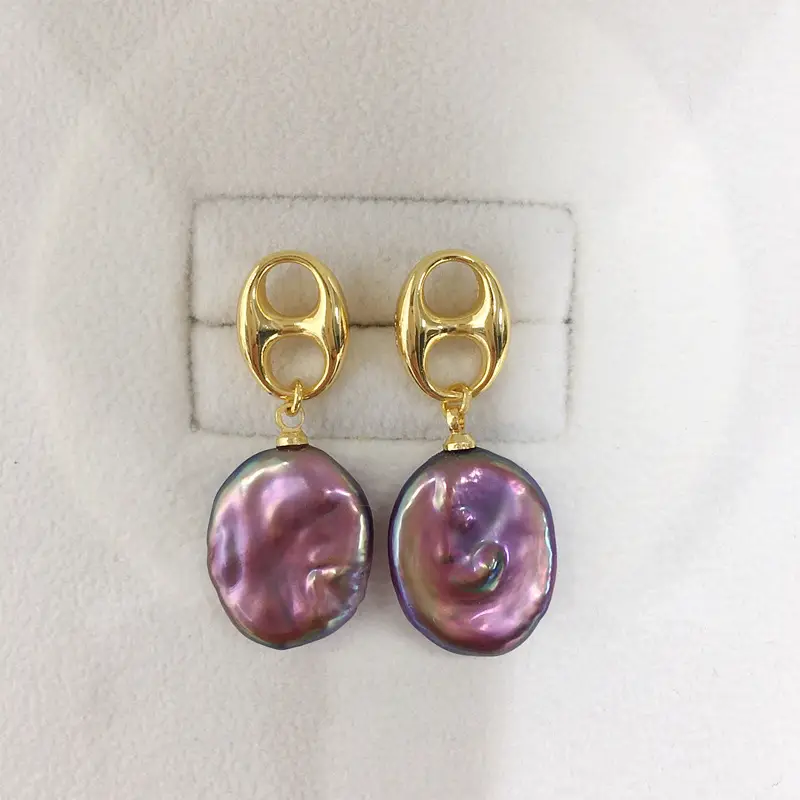 Natural FreShwater Baroque Pearl Earrings for Women - Image 3