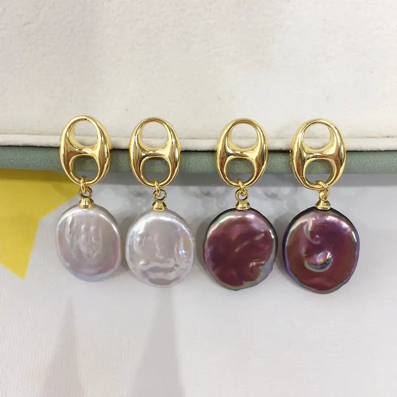 Natural FreShwater Baroque Pearl Earrings for Women - Image 4