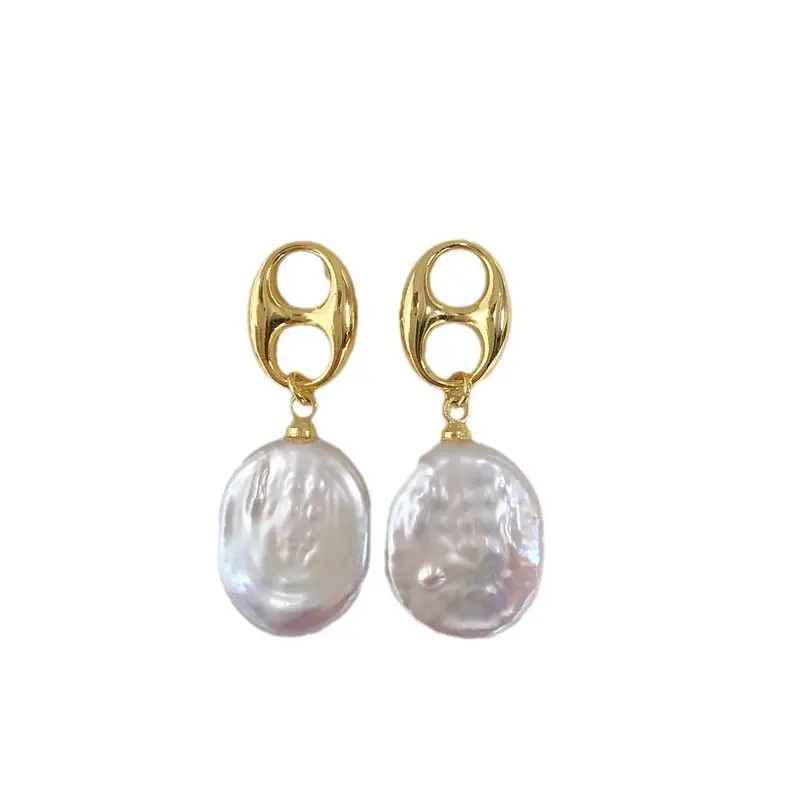Natural FreShwater Baroque Pearl Earrings for Women - Image 6