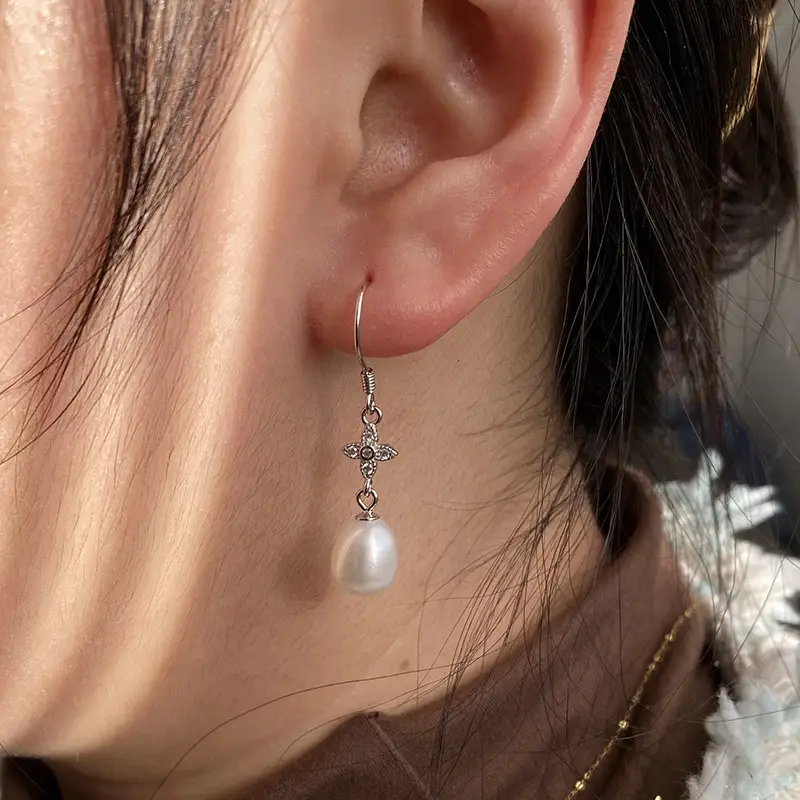 S925 Silver Pearl Drop Earrings for Women