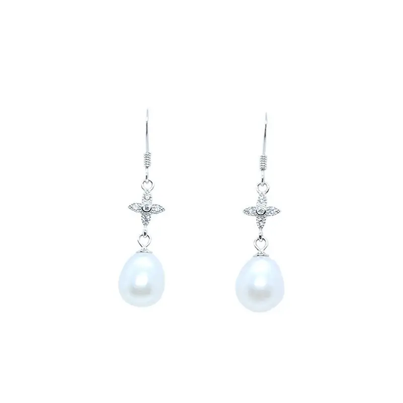 S925 Silver Pearl Drop Earrings for Women
