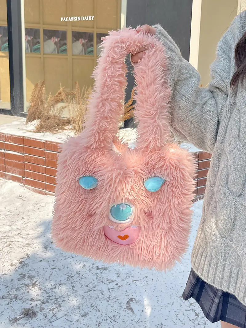 Cute Monster Plush Shoulder Bag for Girls - Image 3