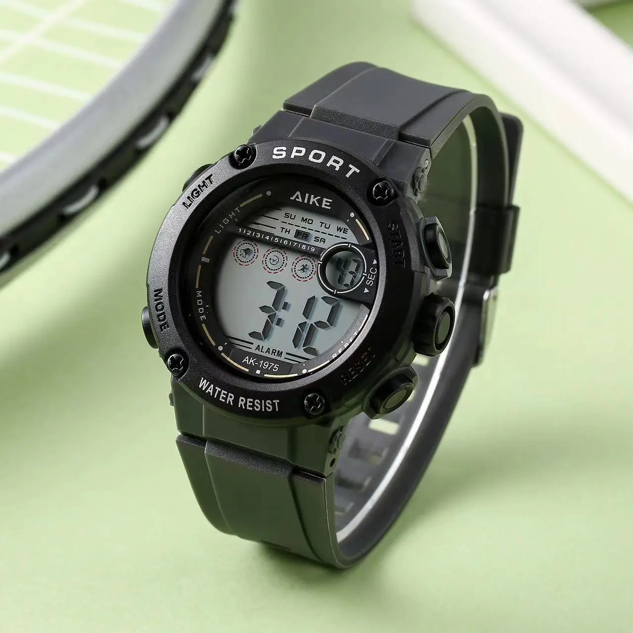 Men's Green Digital Sport Watch with Water Resistant Design — feature 10