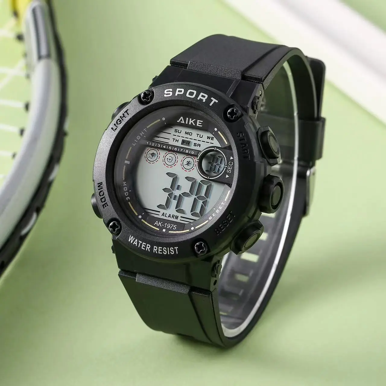 Men's Green Digital Sport Watch with Water Resistant Design — feature 12