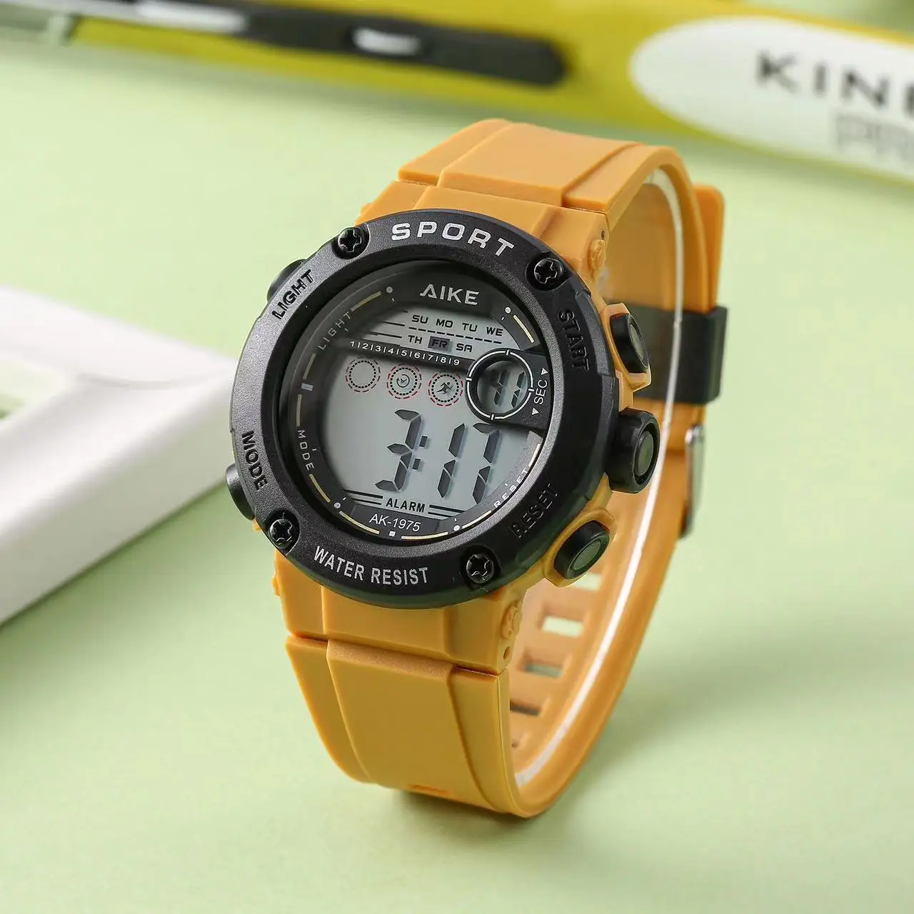 Men's Green Digital Sport Watch with Water Resistant Design — feature 7
