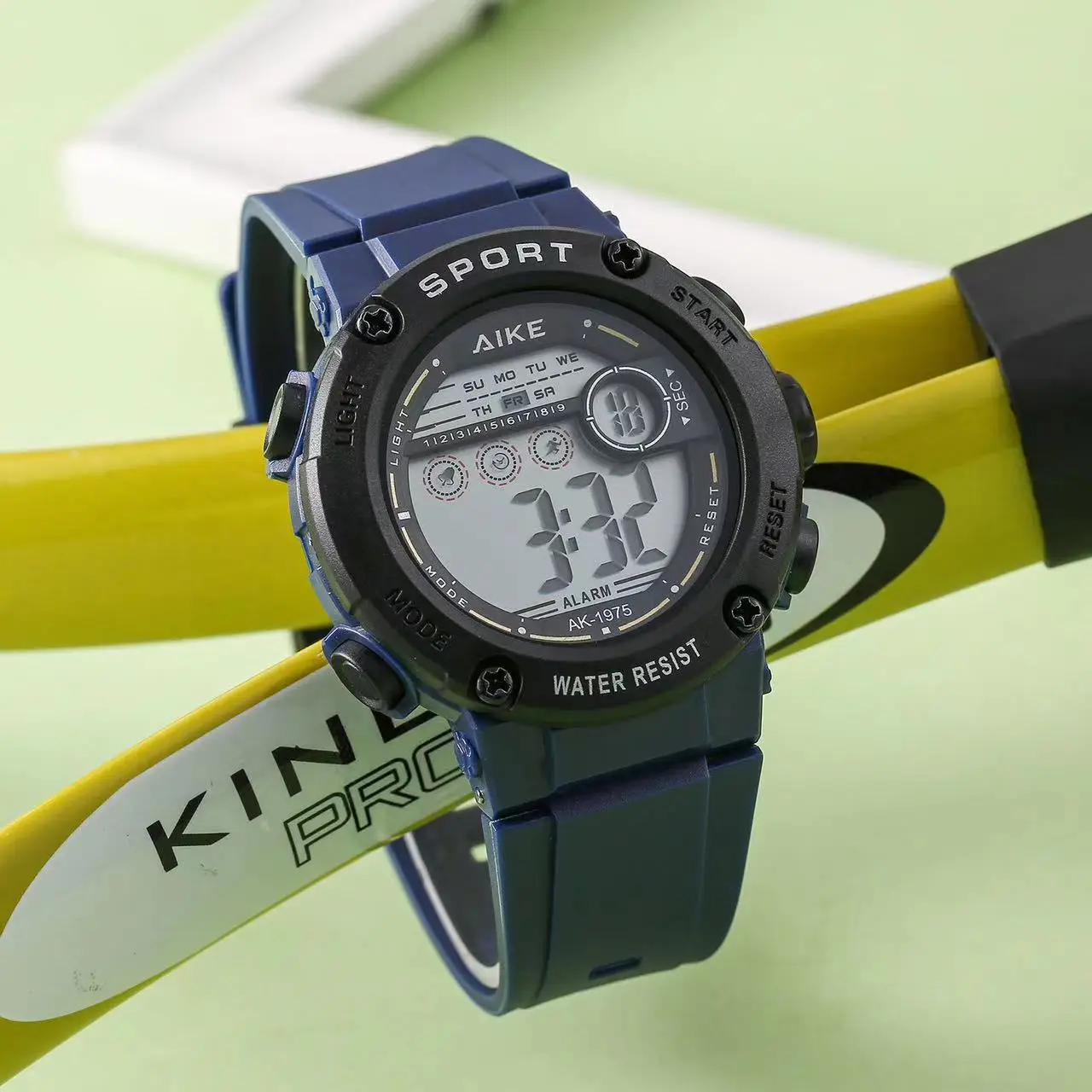 Men's Green Digital Sport Watch with Water Resistant Design — feature 9