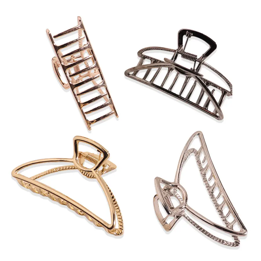 Minimalist Half-Moon Shark Hair Clip Melard Gold 25mm