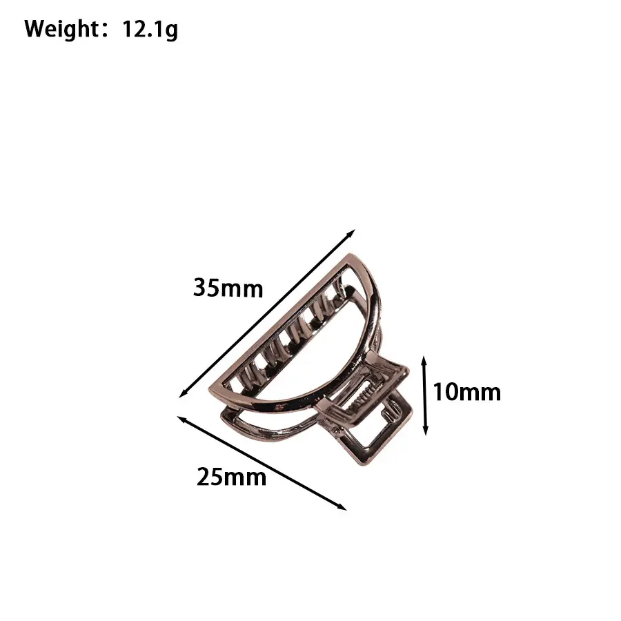 Minimalist Half-Moon Shark Hair Clip Melard Gold 25mm