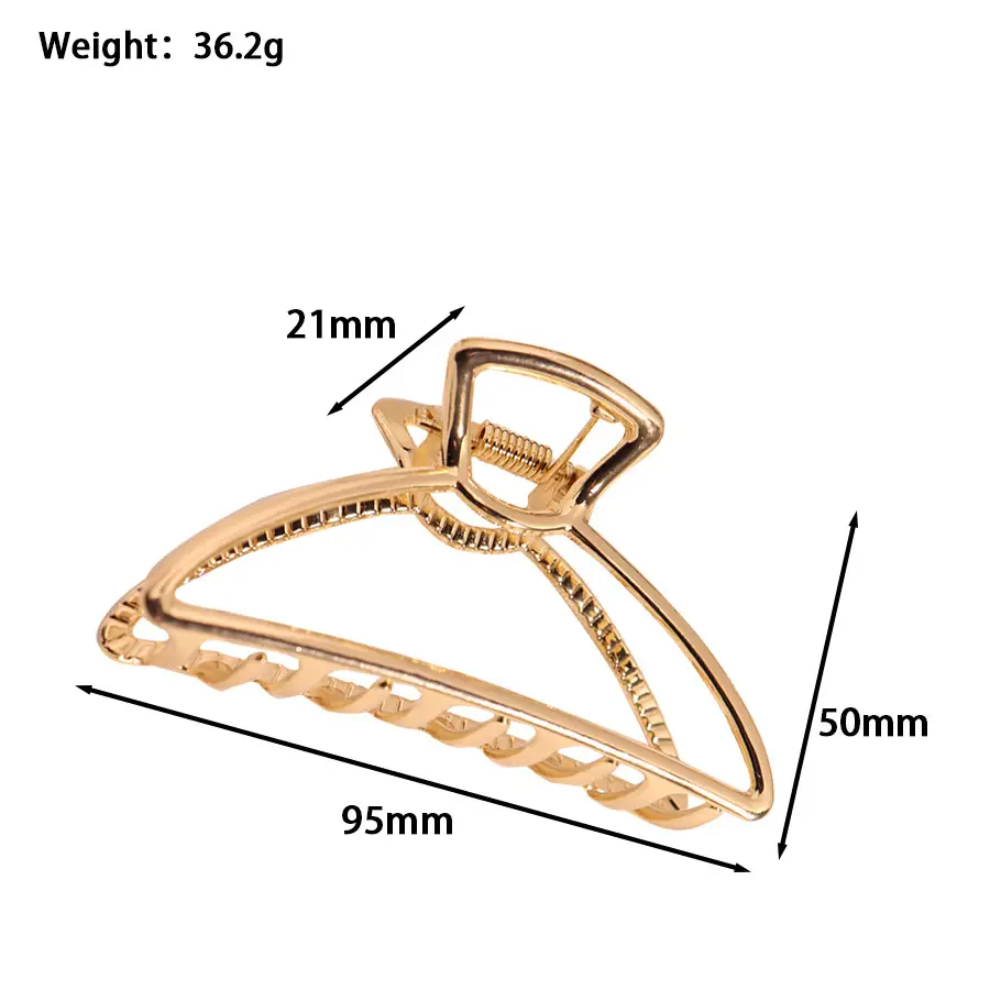 Minimalist Half-Moon Shark Hair Clip Melard Gold 25mm