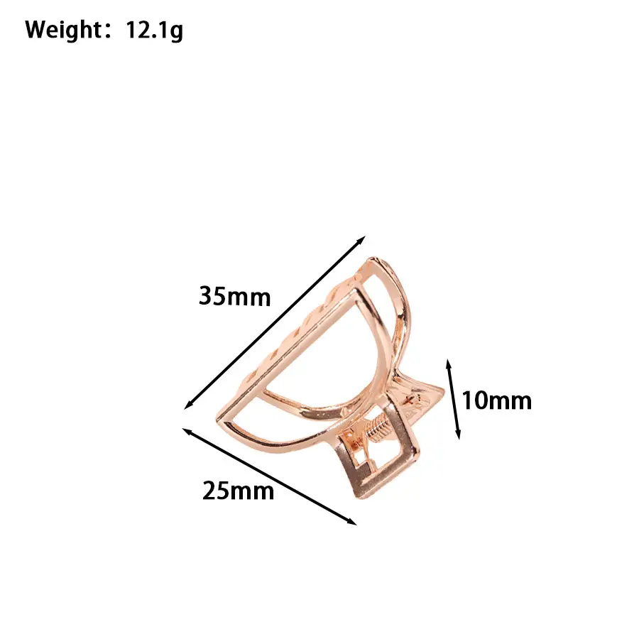 Minimalist Half-Moon Shark Hair Clip Melard Gold 25mm