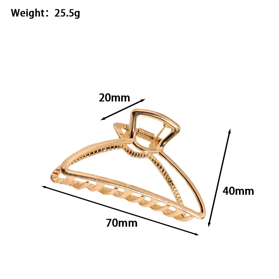 Minimalist Half-Moon Shark Hair Clip Melard Gold 25mm
