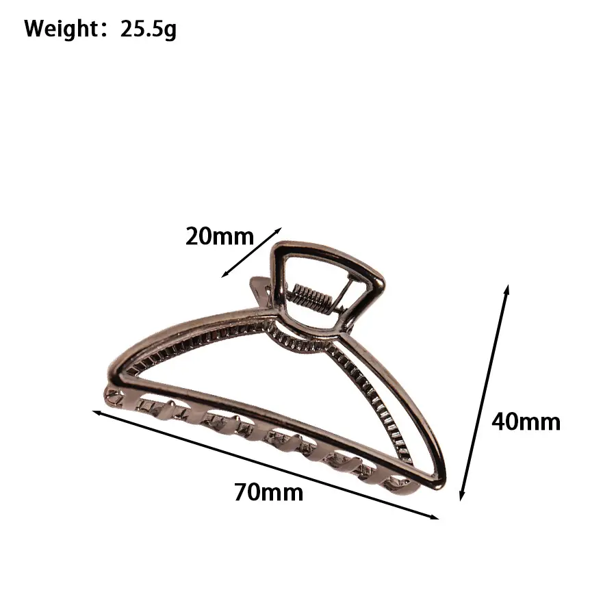Minimalist Half-Moon Shark Hair Clip Melard Gold 25mm